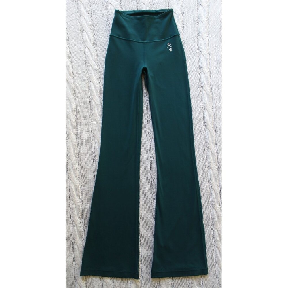 LULULEMON X Peloton Align High Rise Mini Flared Green Pants, Size 2